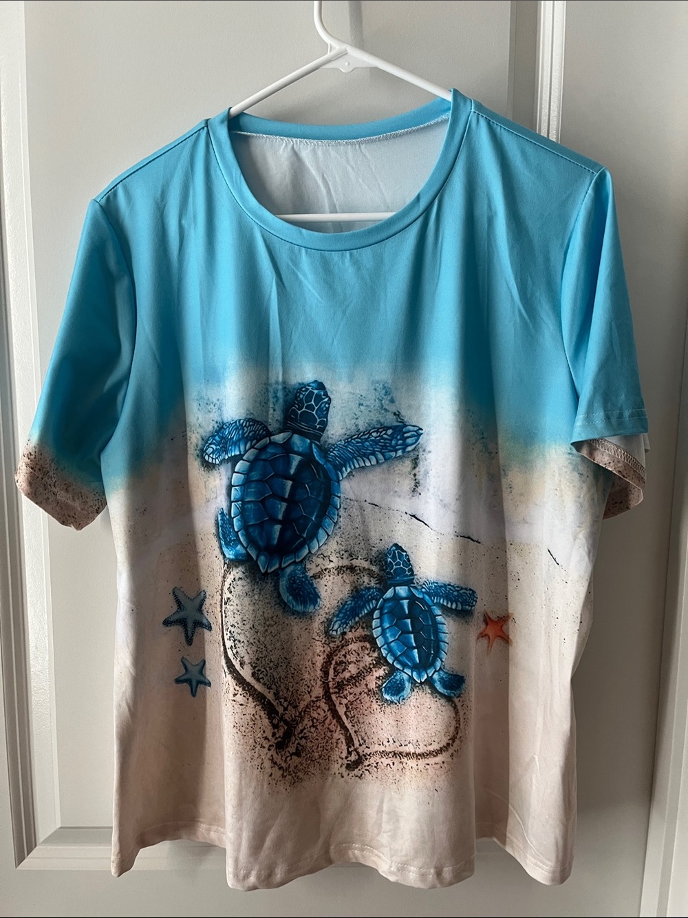 Blue Sea Turtle Graphic Top